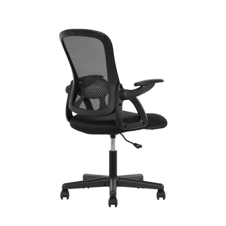 Mainstays Ergonomic Mesh Back Task Office Chair with Flip-up Arms, Black  Fabric, 275 lb 