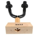 thumbnail image 3 of Guitar Wall Mount Hanger Metal Rack Hook W/ Rubber Sheath Wooden Base for Guitar Bass Violin Mandolin Ukulele Instrument Easy to Install, 3 of 7