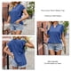 thumbnail image 3 of Top de manga corta Color puro manga con volantes blusa holgada informal Top de mujer agradable para la piel para ir de compras y citas, 3 of 6
