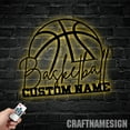 thumbnail image 3 of Craftnamesign Custom Basketball Metal Wall Art Led Light, Basketball Wall Decor, Basketball Gift, 3 of 5
