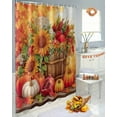 thumbnail image 5 of Fall Harvest Shower Curtain Set ，Waterproof Fabric Shower Curtains Orange Sunflower Pumpkin Maple Leaf Pomegranate Shower Curtains for Bathroom,Bathroom Decor 72"x78", 5 of 7