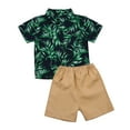 thumbnail image 1 of EYIIYE Petit Garçon Chemise Boutonnée à Manches Courtes + Tenue Décontractée en Short, 1 of 7