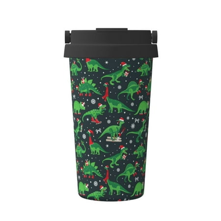 

Goofa Dino Christmas Party for Insulated Travel Coffee Mug Spill Proof Leak Proof 16 OZCoffee Tumbler Reusable Coffee Cups with Lids Thermos for Hot and Cold Drink