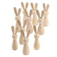 thumbnail image 1 of 10x Wooden Peg Dolls Wood Pieces Decorative Smooth Surface Peg People Rabbit Peg Dolls For Peg Game Kids Adults Holiday Party, 1 of 3