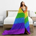 thumbnail image 5 of Kll Fleece Blanket Plush Throw Blanket Colorful Glitter Rainbow,Soft Fuzzy Cozy Flannel Blanket For Couch Sofa Bed.(40"X30"), 5 of 9