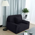thumbnail image 2 of PiccoCasa Velvet Plush Elastic Sofa Cover, Thicker Couch Slipcover Dark Gray Small, 2 of 6