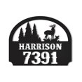 thumbnail image 1 of Personalized Metal Outdoor Address Name Sign With Deer Scene, 1 of 3