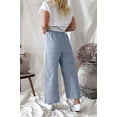 thumbnail image 2 of Women's High Waisted Wide Leg cotton-linen blend Pants - Casual Loose Straight Palazzo Trousers with Elastic Waist & Pockets (Multiple Colors), 2 of 5