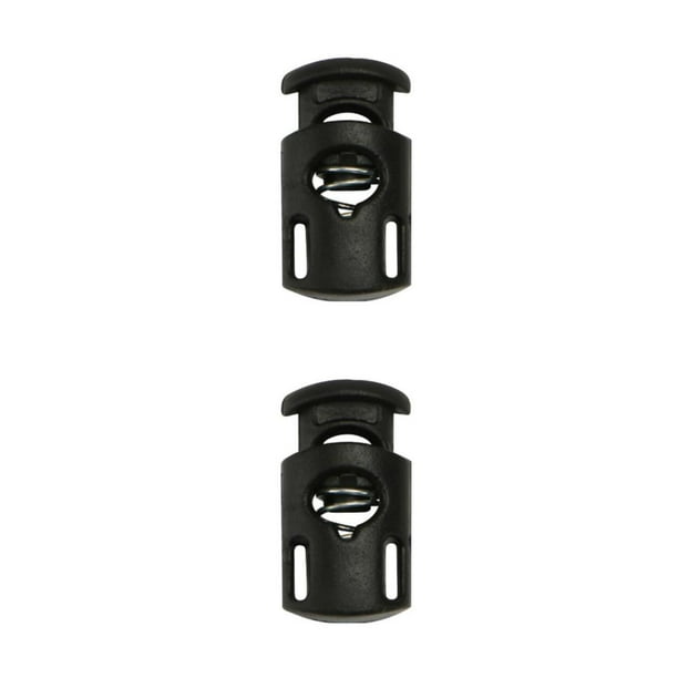 Jumpingount 100 piezas Tapón de plástico Ropa Cordones Ropa deportiva Cordón Bloqueo Topes Sujetador Palanca Paracord Negro 2.651.45 negro 15 2.65*1.45 2piezas