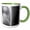 Green/White, variant on 3drose, Shapes in Black and White, 11oz Mug