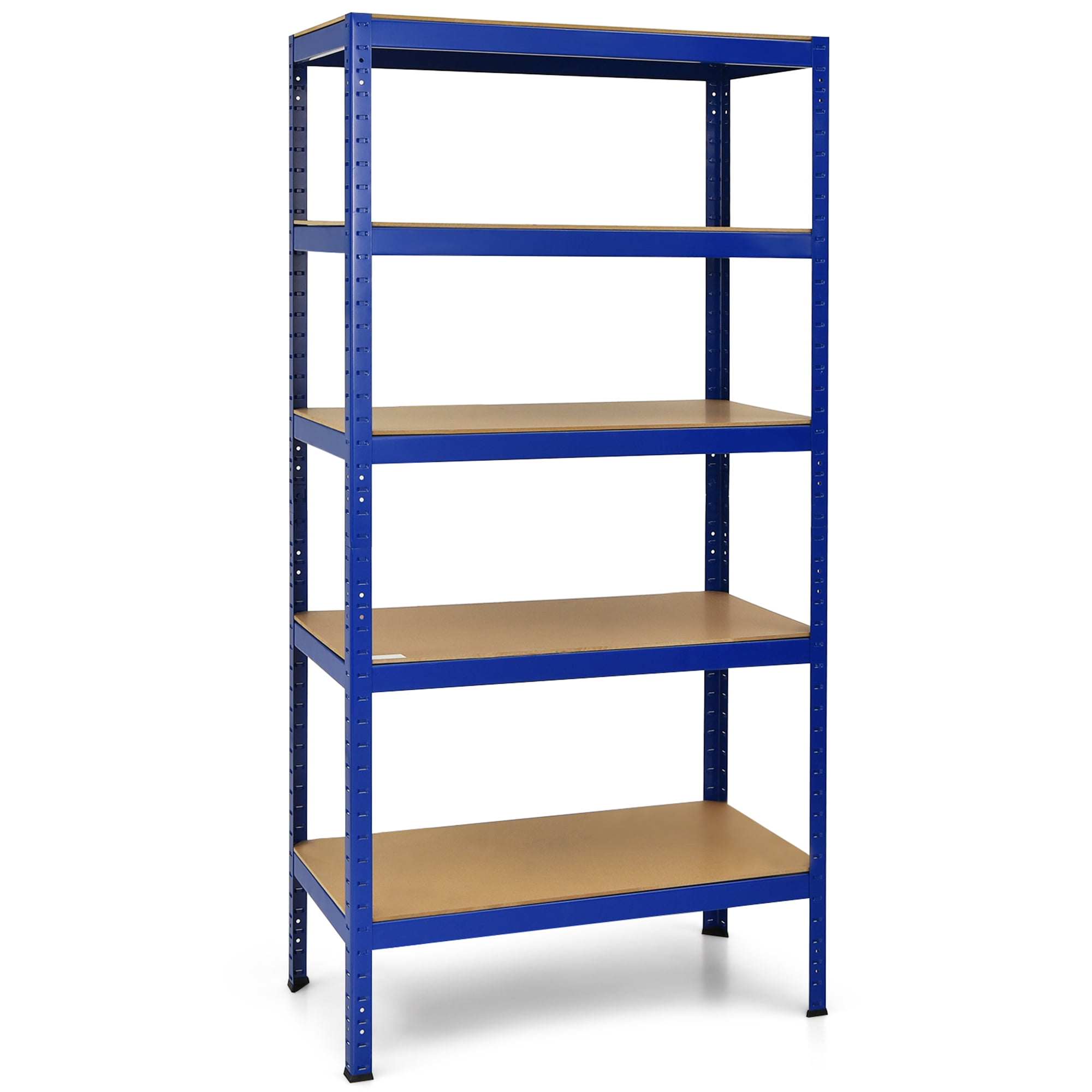 Gymax 3PCS 72'' Steel 5-tier Shelf Metal Storage Adjustable Unit Garage Blue