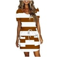 thumbnail image 1 of Robes pour Femmes, Robe Mi-Mollet à Manches Courtes et Col en V pour Femmes, 1 of 5