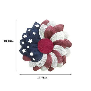 Guozer Patriot Wreath for 4th of July Decor Red White and Blue Wreath American Flag Decoration Wreath Front Door Wreath