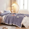 thumbnail image 4 of Fleece Blanket Cozival Double-Sided Fleece Winter Blanket - 150*200Cm Thickened Warm Plush with Sherpa Texture, Cozy Knee & Bed Sheet Solution for Cold Weather, Sherpa Winter Blanket, B, 4 of 7