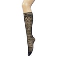AVRNLIQ Womens Diamond Knee High Socks Black Polyamide Lace Top — free download