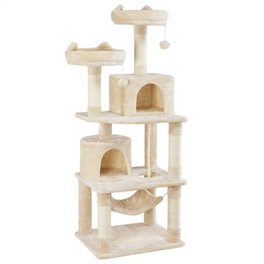 Yaheetech Multi Level Cat Tree with 2 Perches and 2 Cat Houses, Beige