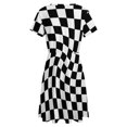 thumbnail image 5 of Warped Checkerboard Women's Dress Short Sleeve Summer Sundress Summer Women Clothes, 5 of 7
