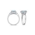 thumbnail image 4 of 1.90 Carat (Ctw) Aquamarine Octagon Ring with Diamonds in 14K White Gold, 4 of 6