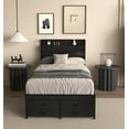 thumbnail image 3 of Twin Bed Frame, Twin Size Bed Frame,Twin Bed Frames with Headboard, Twin Size Bed Frames with Storage Drawers, Twin Bed, Black Metal Platform Bed Frame, Single Bed Frame, No Box Spring Needed, 3 of 7