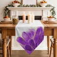 thumbnail image 3 of Table Runners 36 Inches Long, Purple Gold Cotton Linen Kitchen Dining Coffee Table Runner for Party Home Decor, Abstract Flower Ombre Aesthetics Paint Tabletop Dresser Scarves Runner 13x36 Inch, 3 of 9
