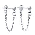 thumbnail image 4 of 1 par de pendientes de forma forma forma de 4 mm con cadena con bisagras colgantes punk hombres mujeres pendientes Yinane Pendientes de torrera de la cadena, 4 of 8