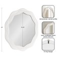 thumbnail image 5 of Kate and Laurel Wavern Transitional Round Wavy Wooden Wall Mirror, 29 Inch Diameter, White, Modern Scalloped Circle Bathroom Mirror for Over Sink with Unique Frame for Wavy Wall Decor Accent, 5 of 8