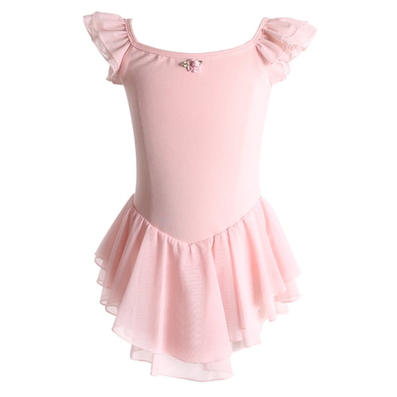 HWJAD 2-16Y Girls' Ballet Leotard with Tutu Skirts Toddler Girls Ballerina Dance Dress Gymnastics Leotards Outfits