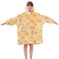 thumbnail image 3 of Kids Oversized Wearable Blanket Hoodie Sweatshirt with Deep Pockets for Boys Girls One Size 4-14 Corgi, 3 of 6