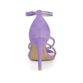 thumbnail image 2 of BLISSFUL STEP Women's Shoes Rhinestone Stiletto Heel Ankle Strap Sandals Purple 7, 2 of 7