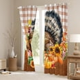 thumbnail image 3 of Manfei Teens Cartoon Turkey Black Out Curtains, Fall Autumn Pumpkin Sunflower Curtains Pack of 2 (42x63 Each), Harvest Thanksgiving Day Bedroom Curtains, Window Curtains Room Decor, 3 of 6