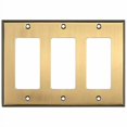 thumbnail image 2 of Switch Hits Antique Brass Gold Outlet Wall Plate | 3 GFI Rocker | 6.25" x 4.5" | Hand-Polished Brass Construction | Electrical Switch Plate Cover for All Configurations, 2 of 4