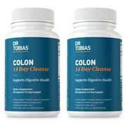 Dr. Tobias Colon 14 Day Cleanse, Advanced Gut Cleanse Detox for Women & Men with Cascara Sagrada, Psyllium Husk & Senna Leaf, Non-GMO Colon Cleanse, 2 Bottles of 28 Capsules (1-2 Daily)
