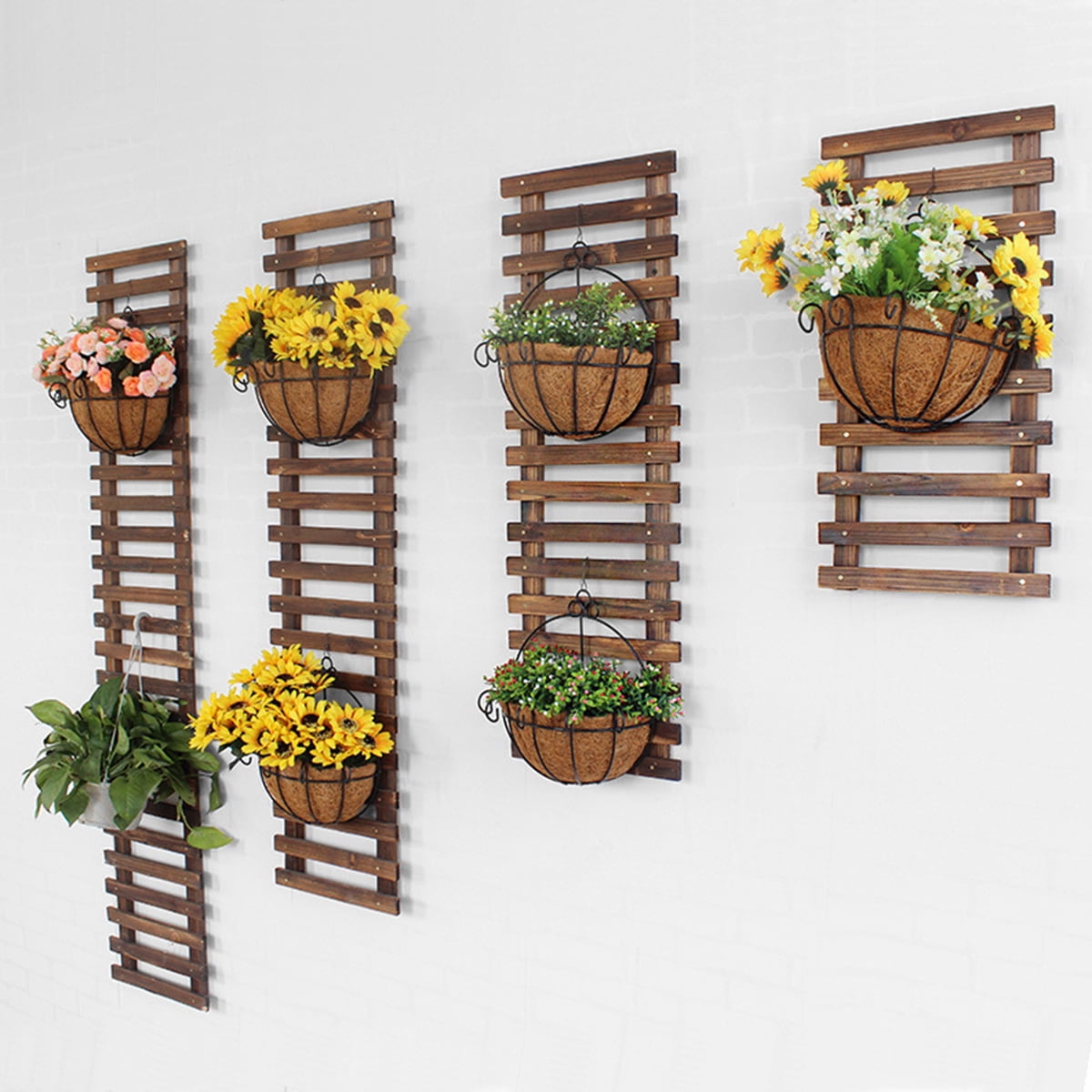 Plant Flower Han ging Wall Holder Wood Frame Climbing Rack