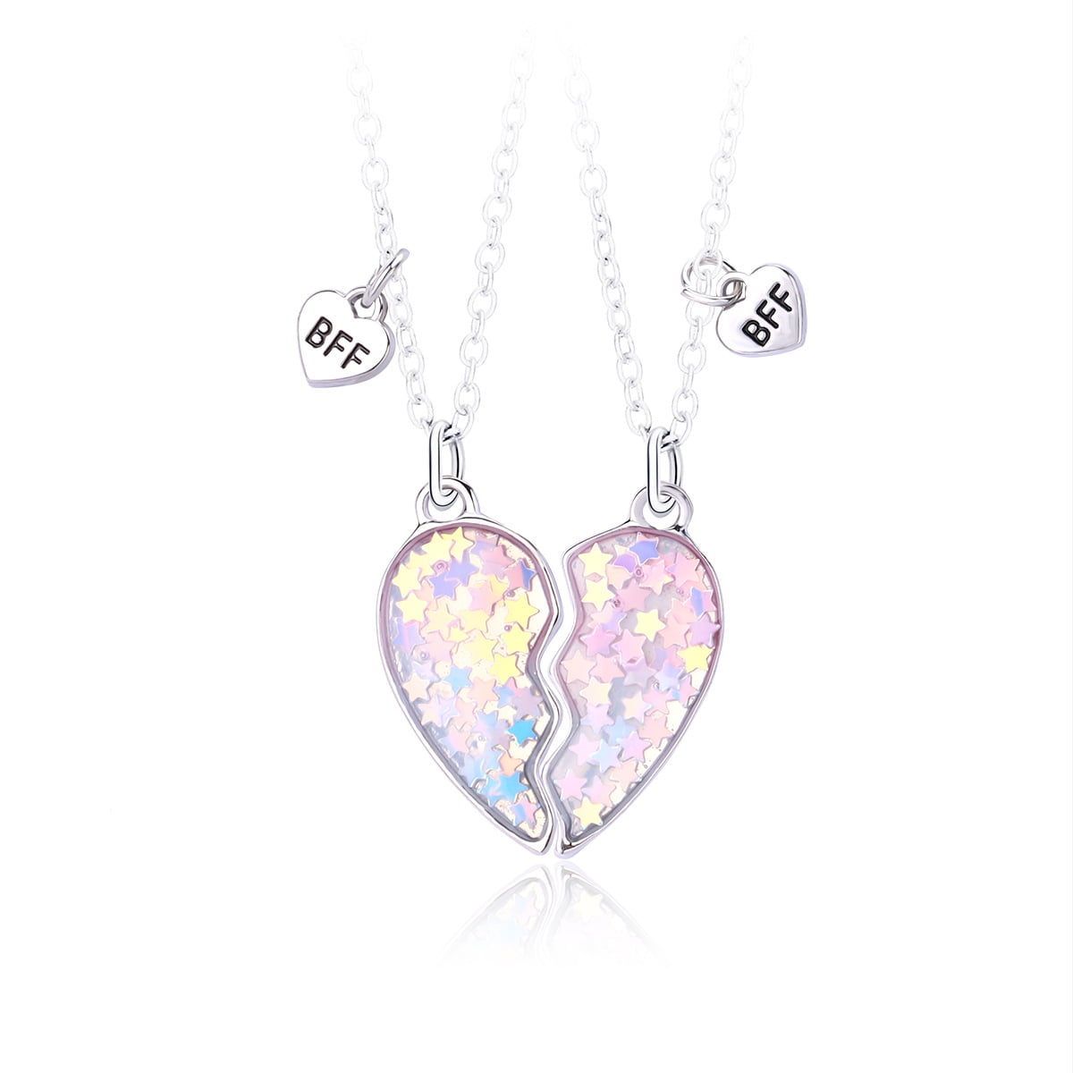 Best Friend Necklace for 2 Girls Magnetic Matching Friendship Necklace Half Heart Pendant BFF Necklaces for Sister