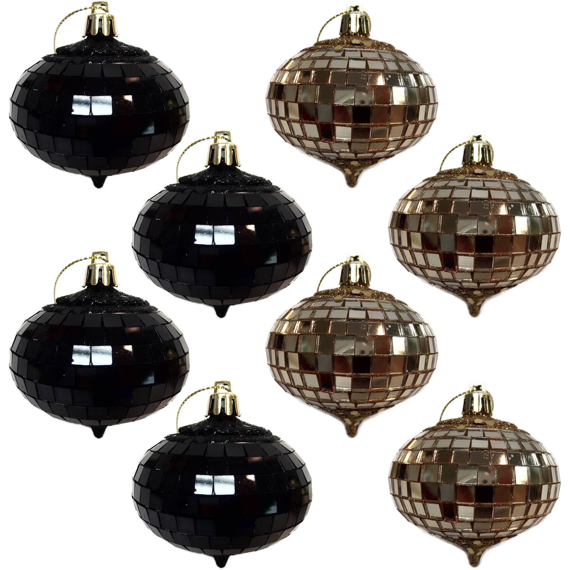 holiday time black and gold glitter and mirror onion christmas ornaments set of 8 walmartcom - Black Christmas Ornaments holiday time black and gold glitter and mirror onion christmas ornaments set of 8 walmartcom - Black Christmas Ornaments