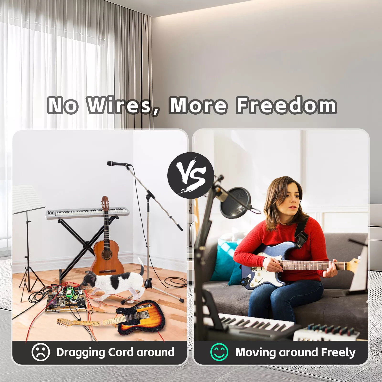 GUYUTING Wireless Guitar System by A13, Designed for Optimal Sound Quality and Stage Presence