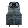 thumbnail image 2 of dzxyzu Men's Winter Warm Outdoor Padded Puffer Vest Thick Fleece Lined Sleeveless Hoodie Jacket Workwear Tops with Pockets 2024 Winter Saving, 2 of 6