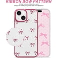 thumbnail image 2 of Compatible with iPhone XR Bow Phone Case, Cute Clear Pink Ribbon Bowknot Pattern Aesthetic Soft TPU Transparent Cases Full Camera Protective Phone Cover for Women Girly - Pink, 2 of 14