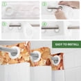 thumbnail image 6 of Orange Eucalyptus Leaves No Hook Shower Curtain with Snap in Liner, Spring Floral Summer Botanical Double-Layer Waterproof Fabric Shower Curtains for Bathroom Hotel Bathtub, Mesh Top & Long 72"x84", 6 of 9