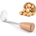 thumbnail image 1 of Prensador de patatas con mango de madera, exprimidor de frutas, prensador Manual de patatas, Kitch, 1 of 5