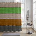 thumbnail image 3 of Farmhouse Shower Curtain, Gradient Color Geometric Beige Brown Gray Wood Grain Waterproof Shower Curtain Set with 12 Hooks Lightweight Bath Curtains Fabric Bathroom Decor 36x72 Inches, 3 of 9