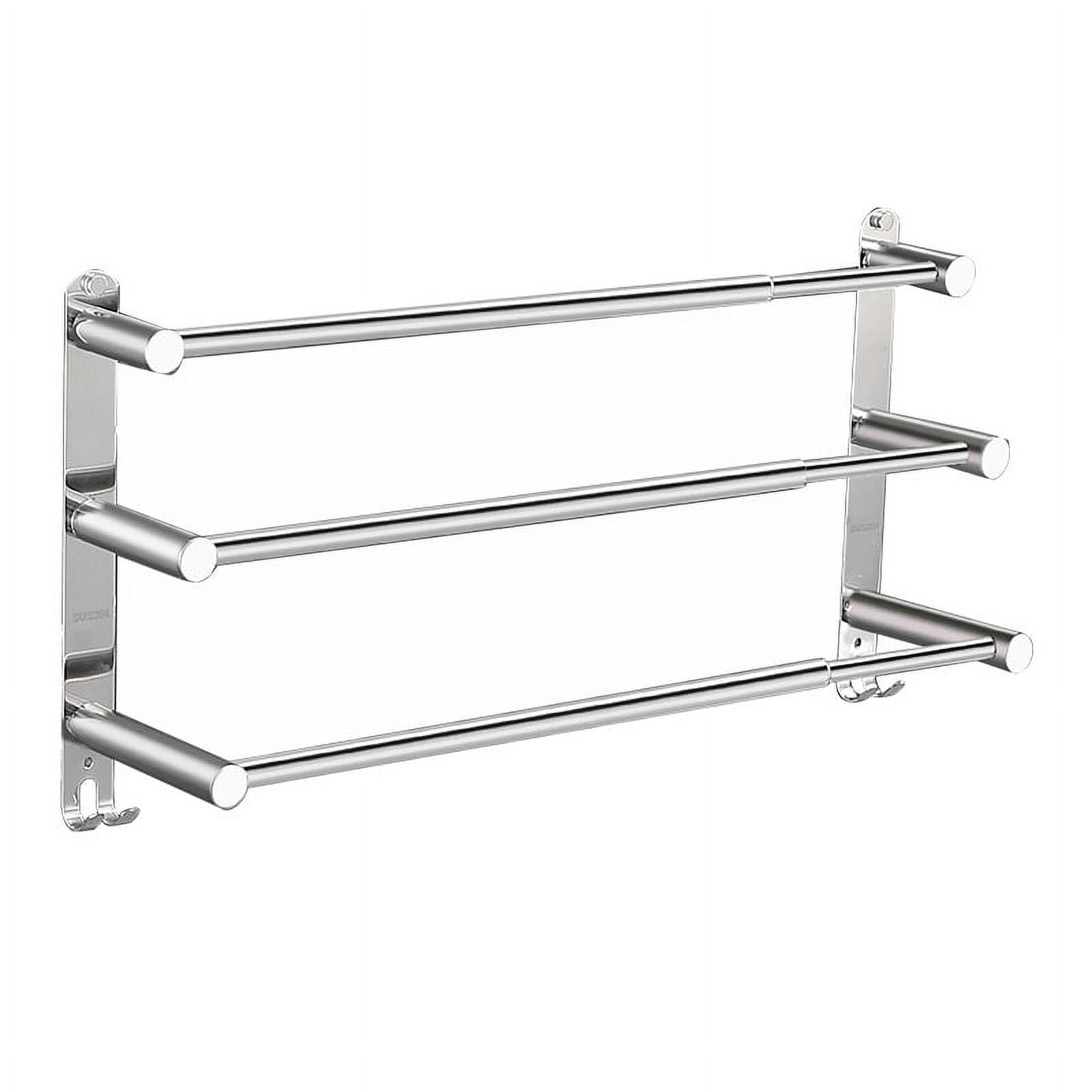 Bathroom Towel Rack 43 75 cm Extendable Towel Rack Stainless Steel Wall Mounted Towel Rack without Drilling and Drilling 2 installation methods Walmart