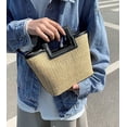 thumbnail image 5 of CoCopeaunts Straw Small Tote Bag for Women Summer Beach Bag Woven Straw Bucket Bag Handbag for Travel Vacation, 5 of 6
