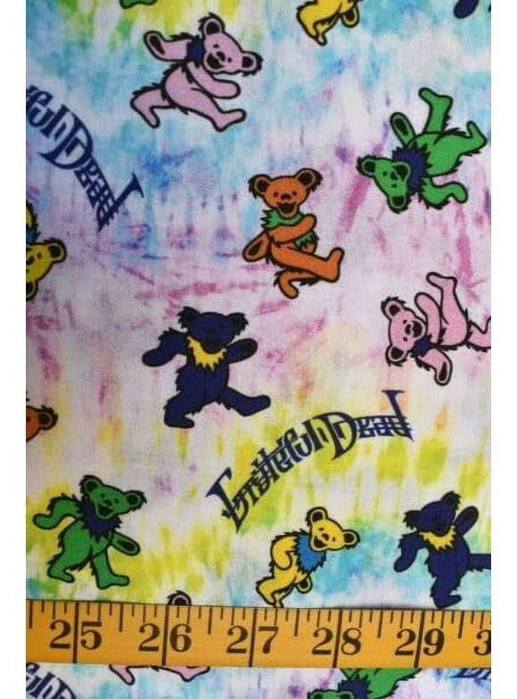 Springs Creative Sewing Fabric  Grateful Dead Dancing Bears Print 100% Cotton Fabric sold by the yard
