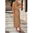 thumbnail image 3 of PRETTYGARDEN Women's Satin Dress Elegant Sleeveless Mock Neck Cocktail Party Maxi Dresses, 3 of 6