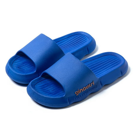 

Cathalem Men Slippers Fashionable Summer New Pattern Indoor And Outdoor Comfortable Flat Bottom Non Slip Mens Extra Wide Slippers Dark Blue 11