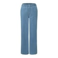 thumbnail image 5 of vigerkar Women's Wide Leg Jeans Stretchy Mid Rise Elastic Waist Jeans Baggy Loose Denim Pants with Pockets Trendy Casual Light Blue, XL, 5 of 9