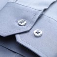 thumbnail image 5 of Camisas ajustadas informales de manga larga para hombre Camisa de vestir con botones sólidos Camisas con cuello vuelto, 5 of 5