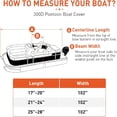 thumbnail image 6 of Heavy Duty Pontoon Boat Cover, 300D Waterproof Trailerable Boat Cover, 21'-24' Marine Grade Waterproof Covers with Adjustable Windproof Tightening Strap & Storage Bag, Gray, 6 of 7