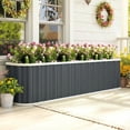thumbnail image 2 of Outsunny Deep Root Planter Box, Outdoor Garden Bed with Gloves, Dark Grey, 2 of 10